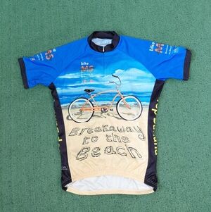 Peak 1 2012 Breakaway To The Beach Multicolored Zip Up Cycling Jersey Sz Medium